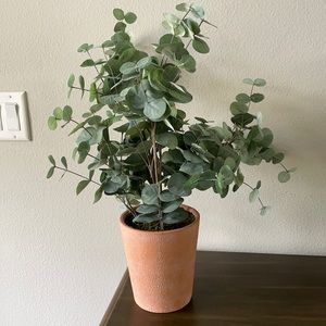 Potted artificial eucalyptus